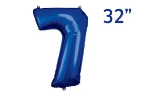 Globo metalizado azul numero 7